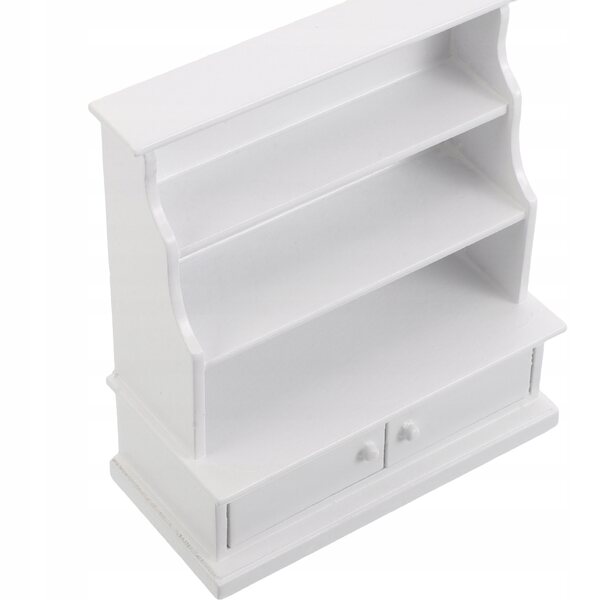 Mini libreria in legno bianca per casa delle bambole - scaffale decorativo compatto