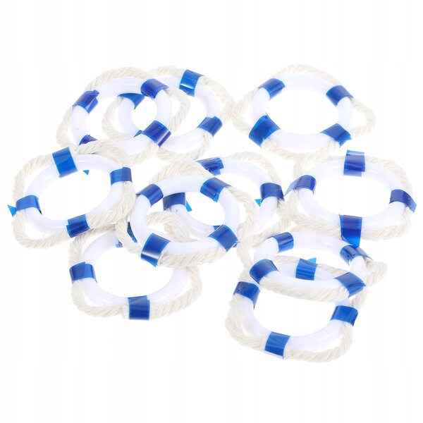 10 blaue Mini-Rettungsbojen aus Kunststoff für Miniaturdekorationen