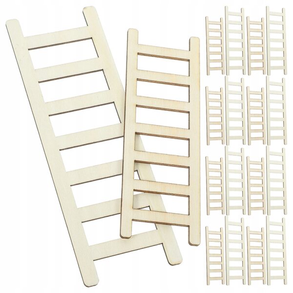 Set 20 Mini Scale In Legno per Case di Bambole e Giardini Miniatura