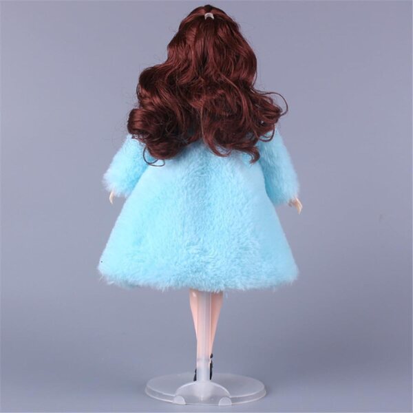 Cappotto Lungo in Peluche per Bambola 30 cm, Abbigliamento BJD 1/6, 4 Pezzi