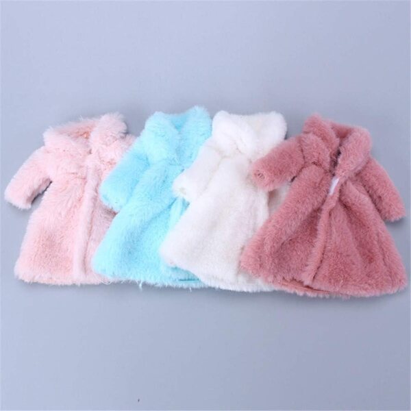 Cappotto Lungo in Peluche per Bambola 30 cm, Abbigliamento BJD 1/6, 4 Pezzi