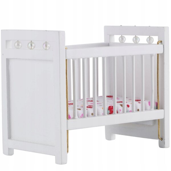 Miniatura letto per bambole in legno con materasso a fragole scala 1:12