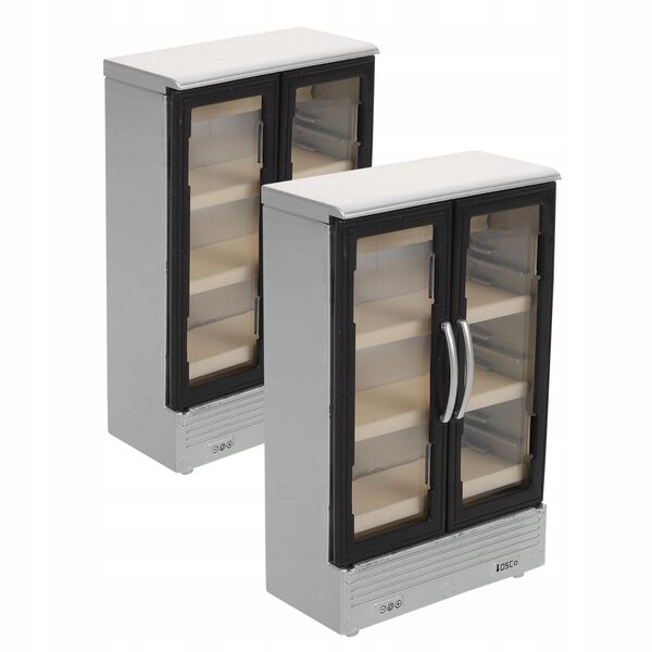 Mini frigorifero giocattolo 2 pezzi argento dimensioni 10x6,5x3 cm per bambole