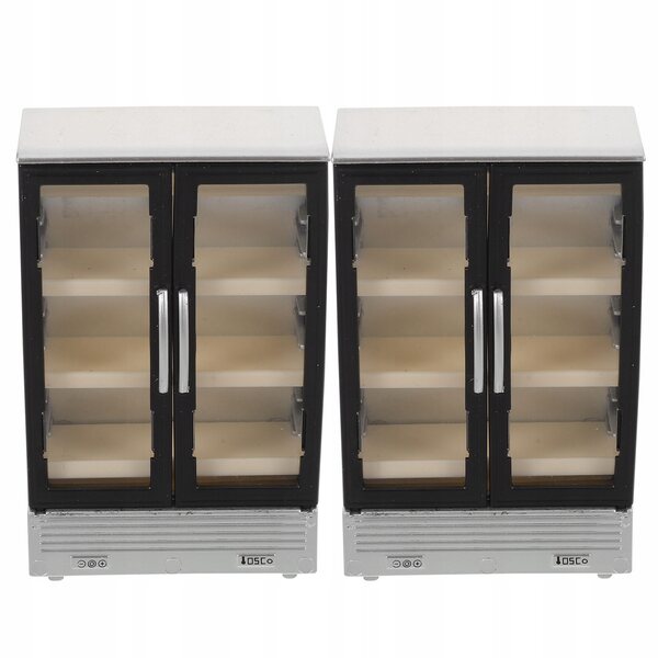 Mini frigorifero giocattolo 2 pezzi argento dimensioni 10x6,5x3 cm per bambole