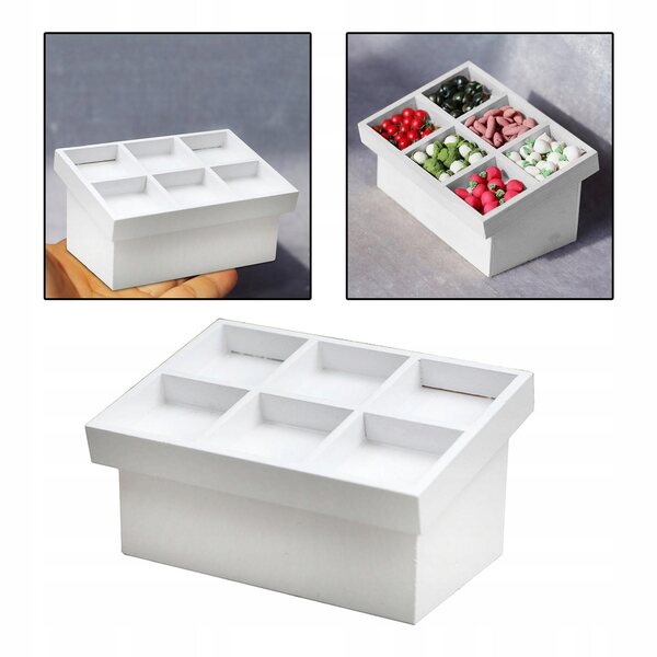 Portafrutta e verdura per casa delle bambole 1:12 Decorazione in miniatura bianca