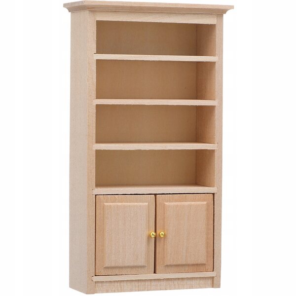 Beigefarbenes Mini-Bücherregal aus Holz für Puppenhaus, Dekoration und Spielen