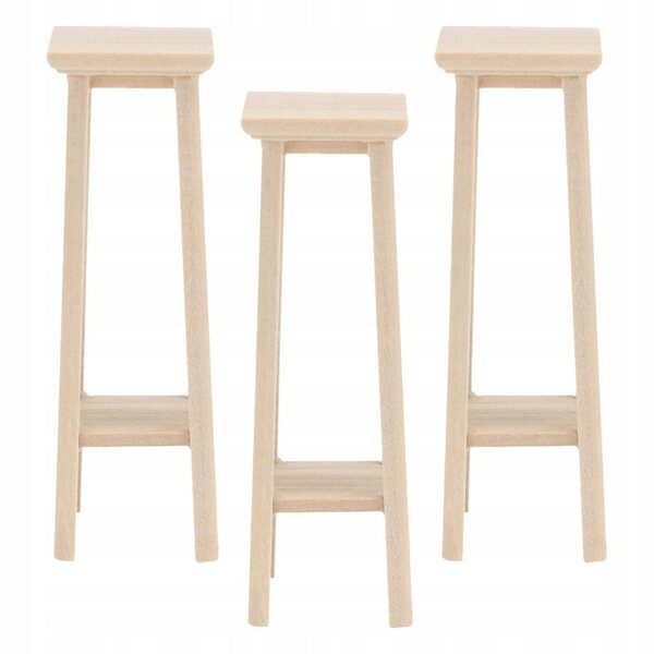 Set 3 Mini Supporti in Legno per Piante da Decorazione Casa 8,9x2,8 cm