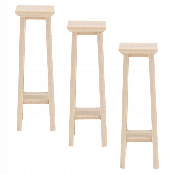 Set 3 Mini Supporti in Legno per Piante da Decorazione Casa 8,9x2,8 cm