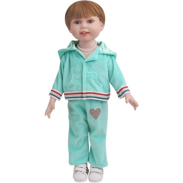 Completo Sportivo per Bambole Americane 46 cm - Felpa Cappuccio e Pantaloni Tuta