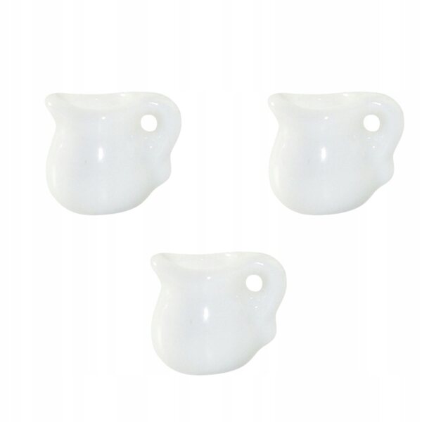 Set di 3 Mini Brocche in Ceramica Bianca per Decorazione e Fotografia 1,6 cm