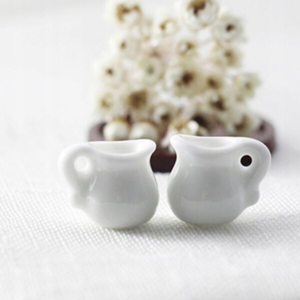 Set di 3 Mini Brocche in Ceramica Bianca per Decorazione e Fotografia 1,6 cm