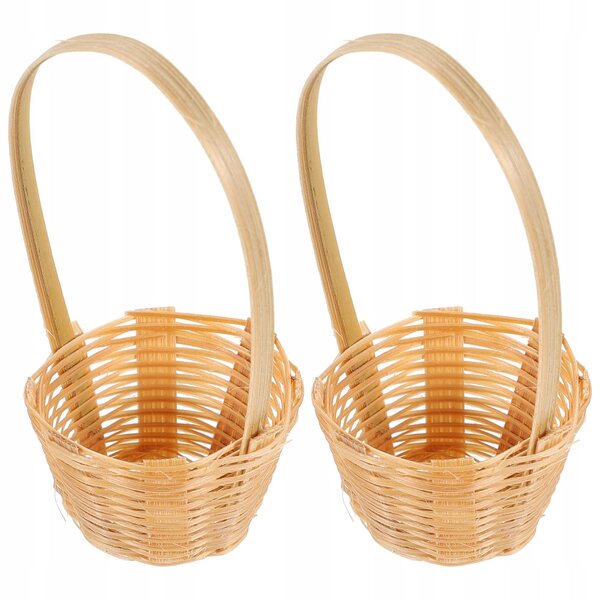 Комплект от 2 екологично чисти бамбукови мини кошници за декорации и аксесоари