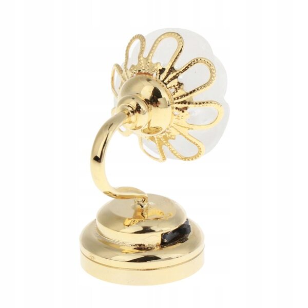 Miniatura Lampada LED a Forma di Rosa per Casa delle Bambole con Base Dorata 1:12