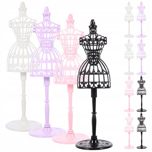 Set 12 manichini espositori in plastica per abiti bambole colorati resistenti