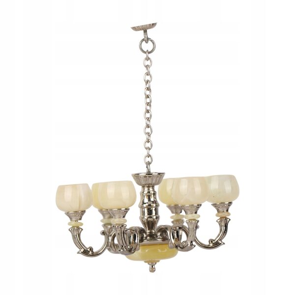 Miniatura Lampadario 1:12 per Casa delle Bambole in Stile Vintage Argento