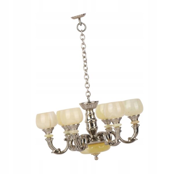 Miniatura Lampadario 1:12 per Casa delle Bambole in Stile Vintage Argento