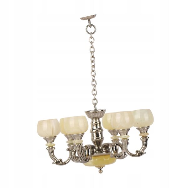 Miniatura Lampadario 1:12 per Casa delle Bambole in Stile Vintage Argento