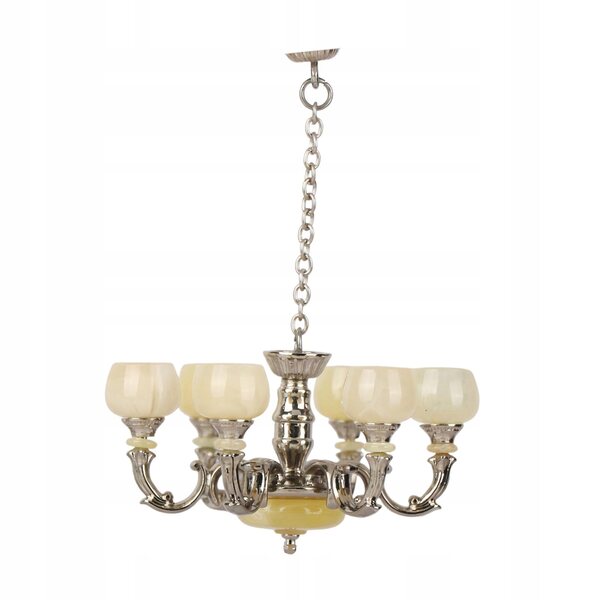 Miniatura Lampadario 1:12 per Casa delle Bambole in Stile Vintage Argento