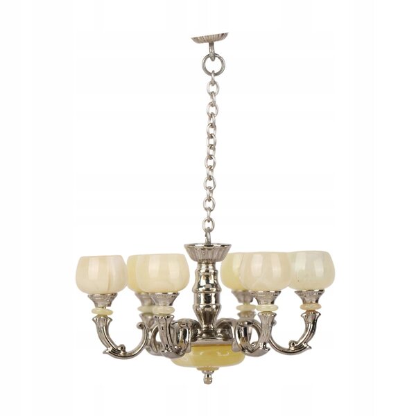 Miniatura Lampadario 1:12 per Casa delle Bambole in Stile Vintage Argento