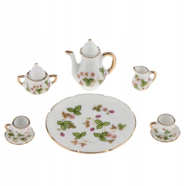Miniatur-Set 8-teilig aus Keramik Tee 1/12 Puppenhaus