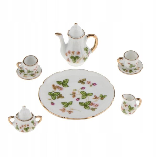Miniatur-Set 8-teilig aus Keramik Tee 1/12 Puppenhaus