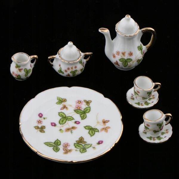 Miniatur-Set 8-teilig aus Keramik Tee 1/12 Puppenhaus