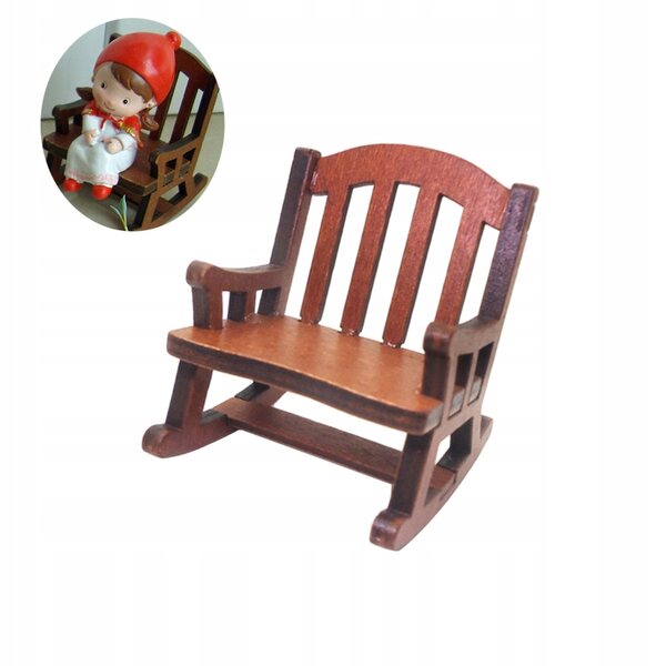 Mini Sedia in Legno Retro per Casa delle Bambole - Decorazione 5,5x5,7x6,5 cm