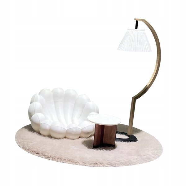 1:12 Puppenhaus-Miniaturmöbel-Set mit Sofa, Lampe und Couchtisch