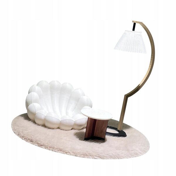 1:12 Puppenhaus-Miniaturmöbel-Set mit Sofa, Lampe und Couchtisch