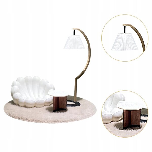1:12 Puppenhaus-Miniaturmöbel-Set mit Sofa, Lampe und Couchtisch