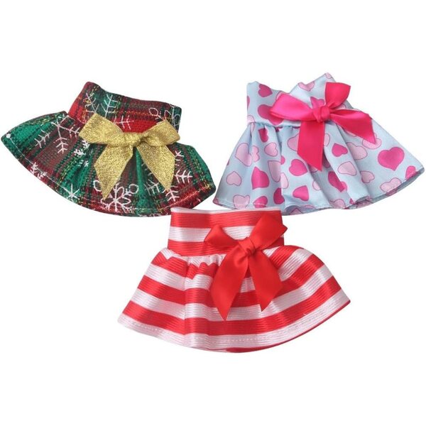 3er-Set Weihnachtskleidung für Puppen 15-17 cm. Festliches Kostümzubehör