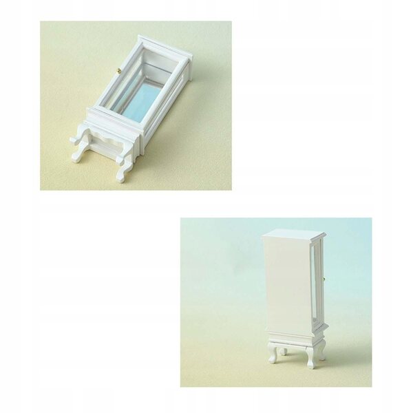 Mini armadio bianco in legno per casa delle bambole 1/16 - arredo realistico
