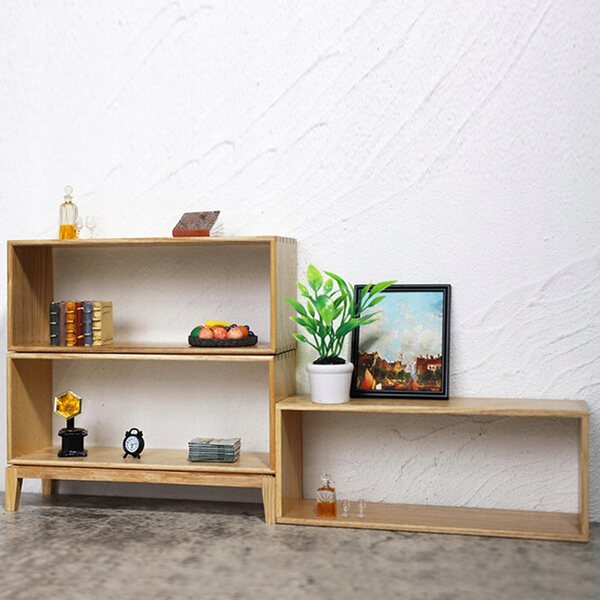 Kombinierter Miniatur-Holzschrank für Puppenhäuser im Maßstab 1:6 und 1:12