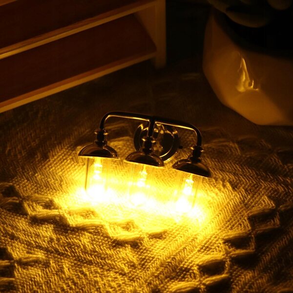 Miniatura lampada da parete LED in metallo per casa delle bambole scala 1:12