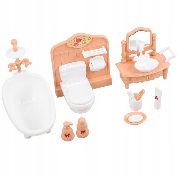 Miniatur-Badezimmermöbel-Set für Puppenhäuser, realistisches und farbenfrohes Design