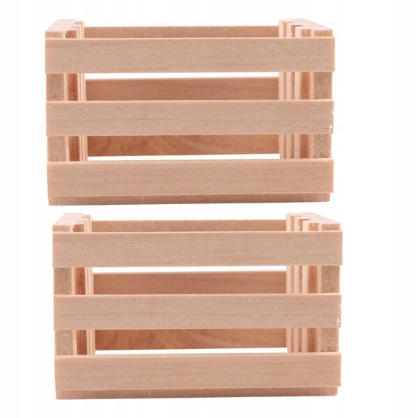 Mini cestini decorativi in legno per casa delle bambole - set 2 pezzi