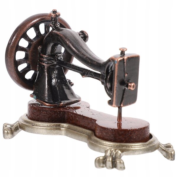Miniatura macchina da cucire in legno e lega di zinco per casa delle bambole