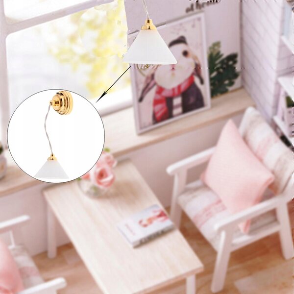 1:12 Miniatur-Deckenlampe mit LED für Puppenhaus weiß