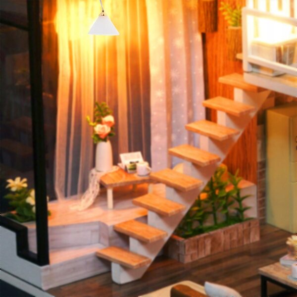 1:12 Miniatur-Deckenlampe mit LED für Puppenhaus weiß