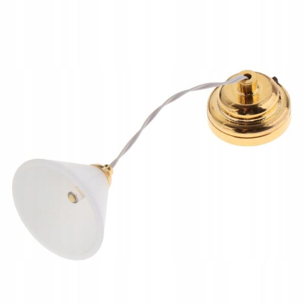 1:12 Miniatur-Deckenlampe mit LED für Puppenhaus weiß