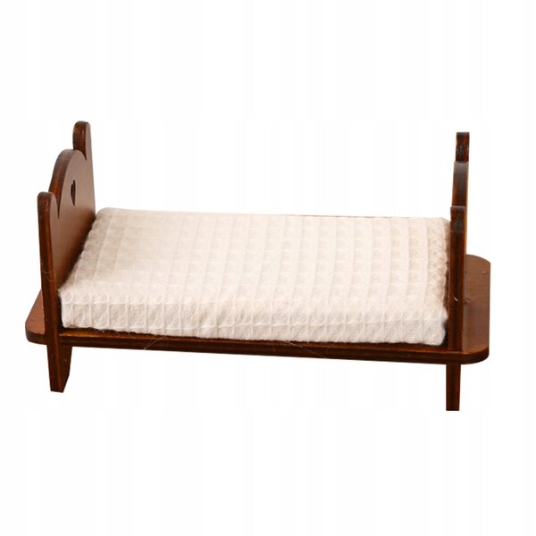 Letto in Legno Vintage per Casa delle Bambole Scala 1:12, Miniatura Elegante