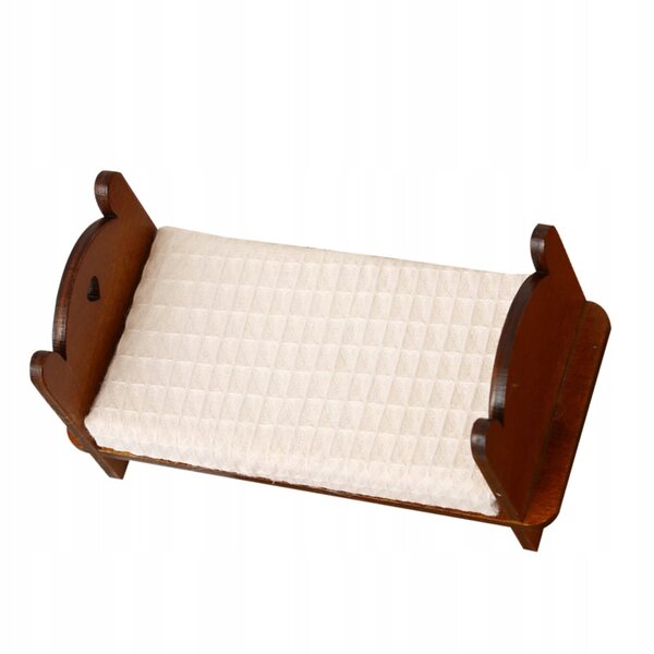 Letto in Legno Vintage per Casa delle Bambole Scala 1:12, Miniatura Elegante