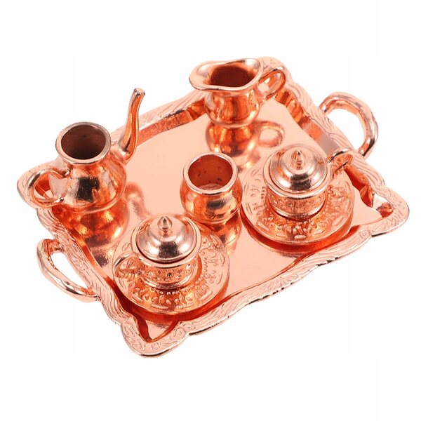 Hochwertige kleine Teekanne aus Metall, dekoratives Mini-Set für zu Hause