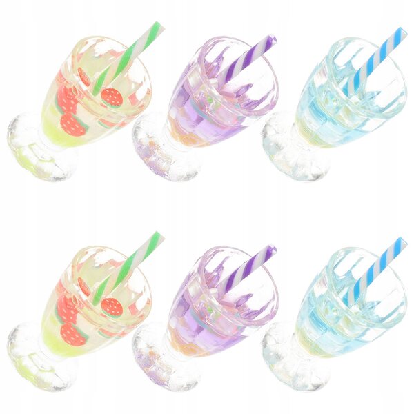 Комплект от 6 мини декоративни чаши от смола за куклени къщи и сладкиши