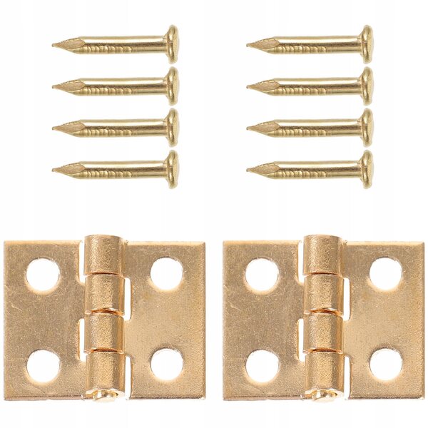 Miniatura coppia di cerniere dorate per casa delle bambole in metallo 1x0,8 cm