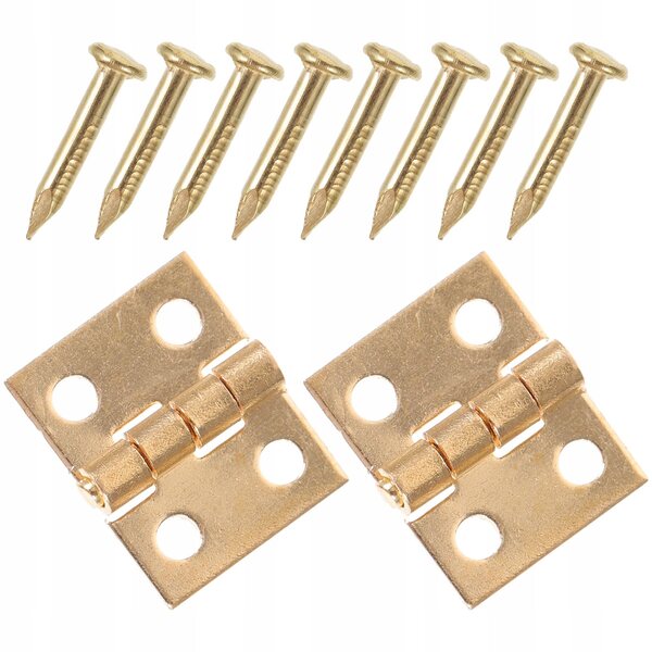 Miniatura coppia di cerniere dorate per casa delle bambole in metallo 1x0,8 cm