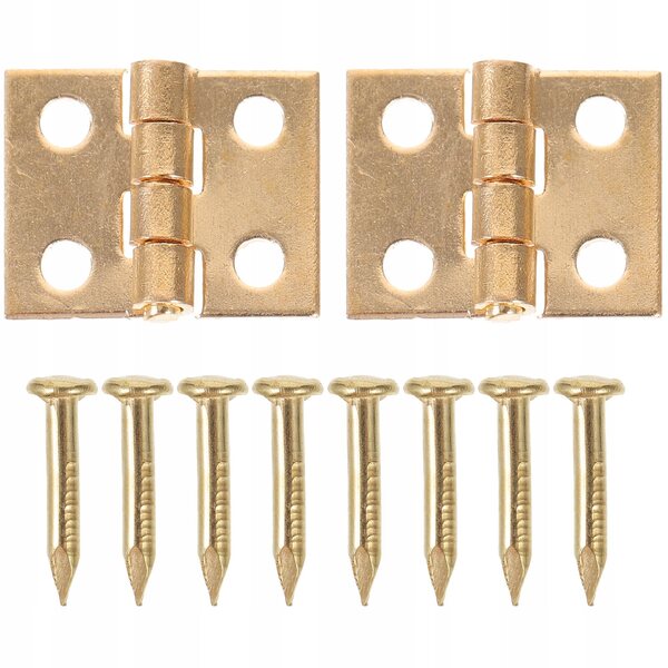 Miniatura coppia di cerniere dorate per casa delle bambole in metallo 1x0,8 cm
