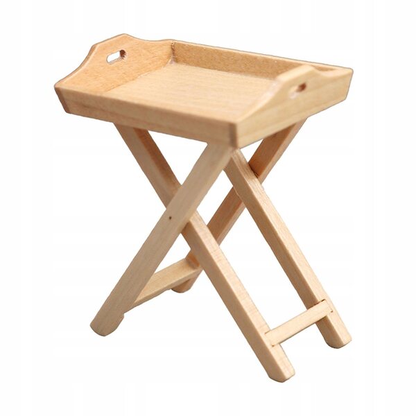 1:12 Domus-Modell für Puppen mit Obsttablett und hellbraunem Holzständer