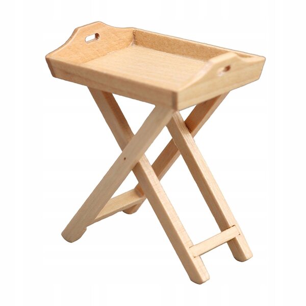 1:12 Domus-Modell für Puppen mit Obsttablett und hellbraunem Holzständer