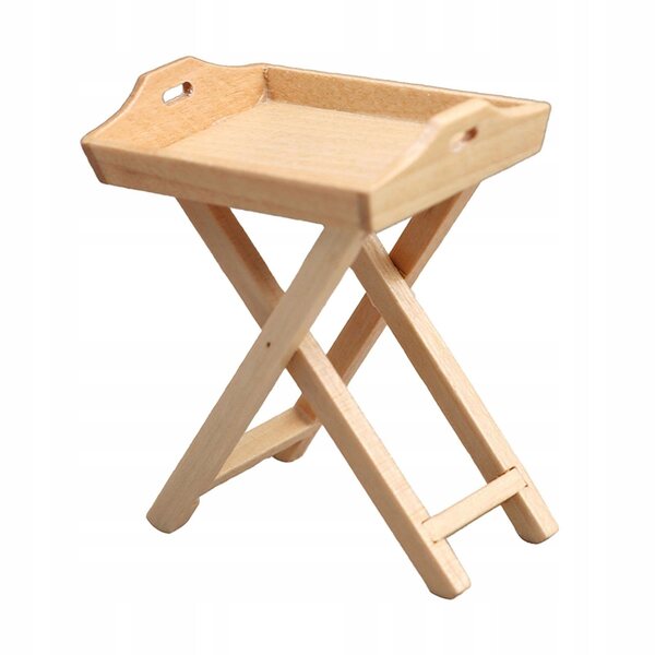 1:12 Domus-Modell für Puppen mit Obsttablett und hellbraunem Holzständer